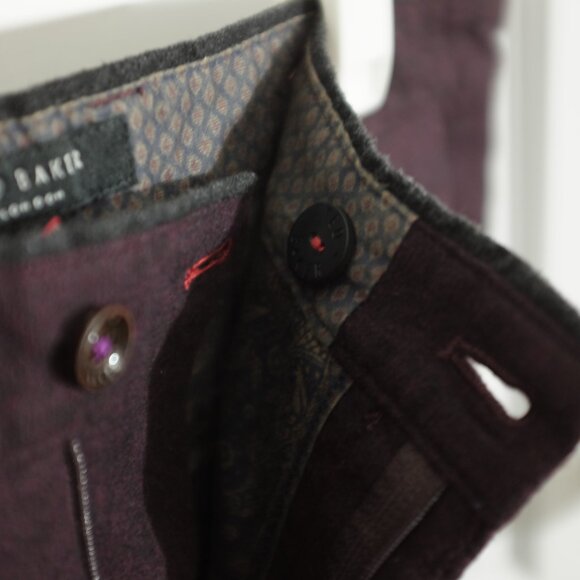 COPY - Ted baker purple virginwool blend pants size 32R size M - Picture 6 of 10